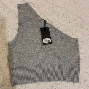 NWT one shoulder cashmere bralette top